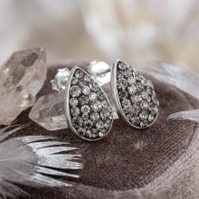 Сребърни обеци Капка с кристали от Sw® Crystal & Steel Сребърни обеци Капка с кристали от Sw® Crystal & Steel