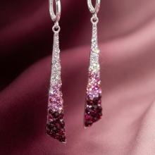 Сребърни обеци Scarlett с кристали от Sw® Bold Rose