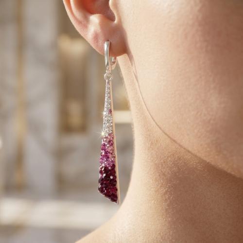 Сребърни обеци Scarlett с кристали от Sw® Bold Rose