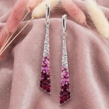 Сребърни обеци Scarlett с кристали от Sw® Bold Rose