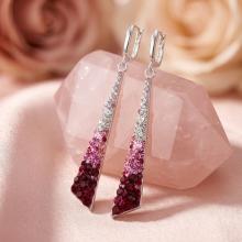 Сребърни обеци Scarlett с кристали от Sw® Bold Rose