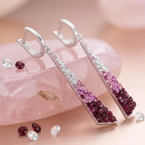 Сребърни обеци Scarlett с кристали от Sw® Bold Rose