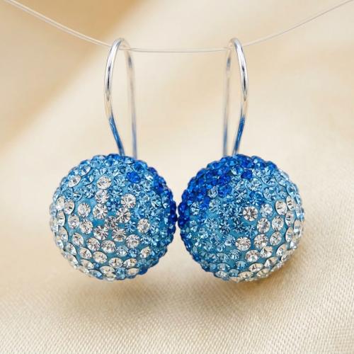 Сребърни Обеци С Кристали От Sw® SO340 Sapphire, Light Sapphire and Crystal