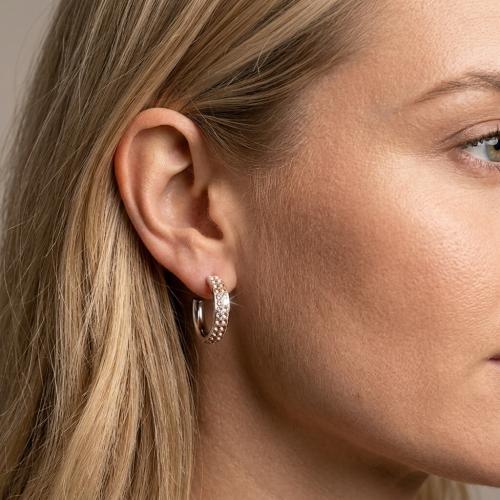 Сребърни обеци с кристали от Sw® SO342 Peach Gold