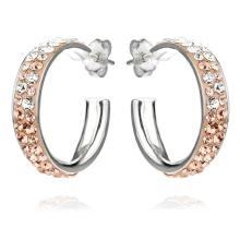 Сребърни обеци с кристали от Sw® SO342 Peach Gold
