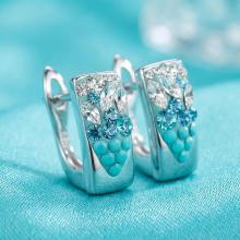 Сребърни обеци с кристали от Sw® SO348 Blue Drops Сребърни обеци с кристали от Sw® SO348 Blue Drops