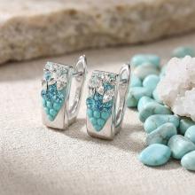 Сребърни обеци с кристали от Sw® SO348 Blue Drops Сребърни обеци с кристали от Sw® SO348 Blue Drops