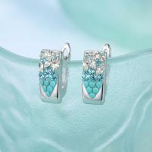 Сребърни обеци с кристали от Sw® SO348 Blue Drops Сребърни обеци с кристали от Sw® SO348 Blue Drops