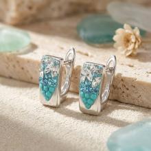 Сребърни обеци с кристали от Sw® SO348 Blue Drops Сребърни обеци с кристали от Sw® SO348 Blue Drops