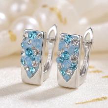 Сребърни обеци с кристали от Sw® SO348 Deep Blue Сребърни обеци с кристали от Sw® SO348 Deep Blue