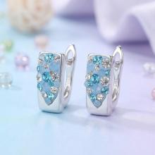 Сребърни обеци с кристали от Sw® SO348 Deep Blue Сребърни обеци с кристали от Sw® SO348 Deep Blue