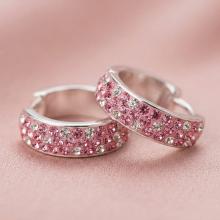 Сребърни обеци Elsa с кристали от Sw® Rose shade Сребърни обеци Elsa с кристали от Sw® Rose shade