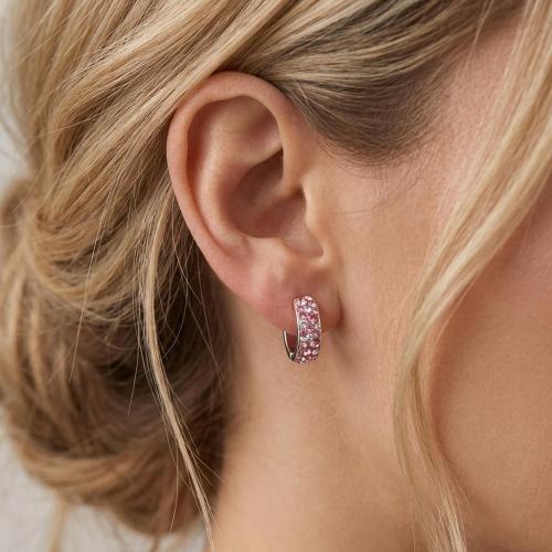 Сребърни обеци Elsa с кристали от Sw® Rose shade