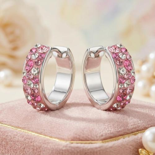 Сребърни обеци Elsa с кристали от Sw® Rose shade