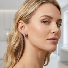 Сребърни обеци Elsa с кристали от Sw® Rose shade Сребърни обеци Elsa с кристали от Sw® Rose shade