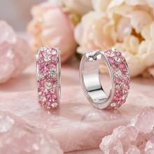 Сребърни обеци Elsa с кристали от Sw® Rose shade Сребърни обеци Elsa с кристали от Sw® Rose shade