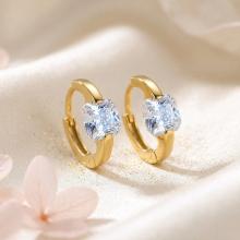 Сребърни обеци халки с циркони Сребърни обеци халки с циркони