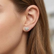 Сребърни обеци сърца с кристали от Sw® Silver Shade
