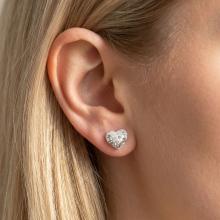 Сребърни обеци сърца с кристали от Sw® Silver Shade