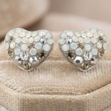 Сребърни обеци сърца с кристали от Sw® Silver Shade