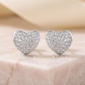Сребърни обеци сърца с кристали от Sw® SO120
