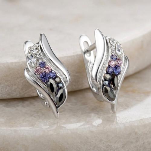 Сребърни обеци с кристали от Sw® SО149 Corsette