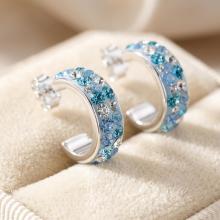 Сребърни обеци халки Georgia с кристали от Sw® Deep Blue Сребърни обеци халки Georgia с кристали от Sw® Deep Blue