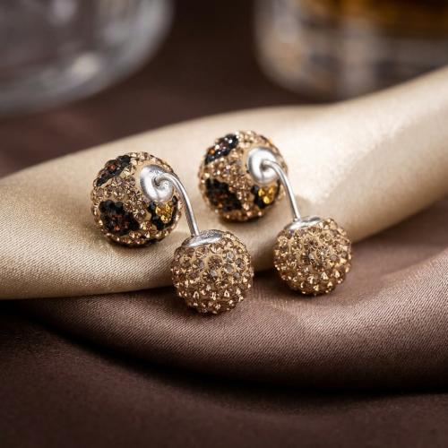 Сребърни обеци с кристали от Sw® SO329 Leopard