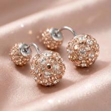 Сребърни обеци с кристали от Sw® SO329 Peach Gold Сребърни обеци с кристали от Sw® SO329 Peach Gold
