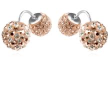 Сребърни обеци с кристали от Sw® SO329 Peach Gold
