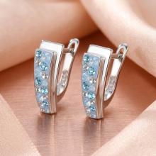 Сребърни обеци с кристали от Sw® Alex Deep Blue