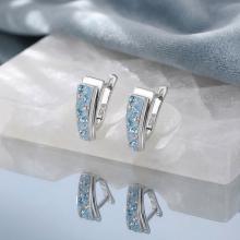 Сребърни обеци с кристали от Sw® Alex Deep Blue