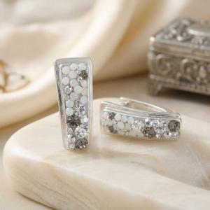 Сребърни обеци с кристали от Sw® Alex Silver Shade