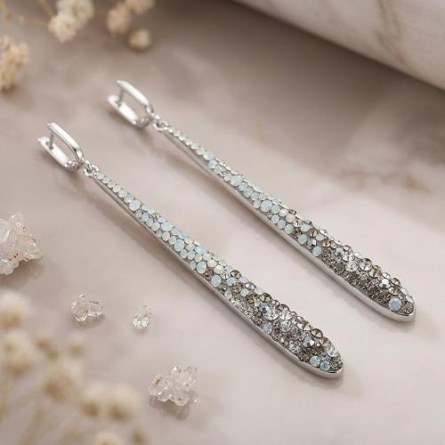 Сребърни обеци Nova с кристали от Sw® Silver Shade