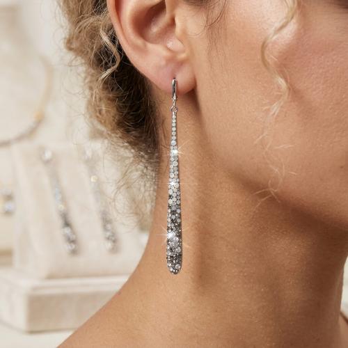 Сребърни обеци Nova с кристали от Sw® Silver Shade