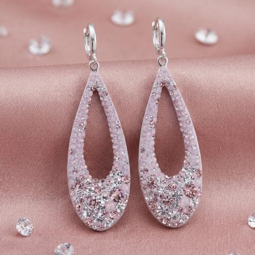 Сребърни обеци с кристали от Sw® SO371 Marilyn