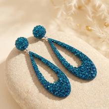 Сребърни Обеци С Кристали От Sw® SO371 Metallic Blue and Indicolite