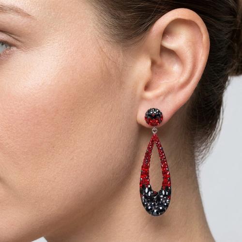 Сребърни Обеци С Кристали От Sw® SO371 Red Hematite