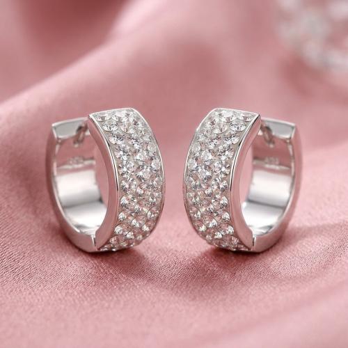 Сребърни обеци халки Valencia с кристали от Sw® Crystal