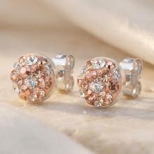 Сребърни Полутопчета С Кристали От Sw® Peach Gold 9 мм Сребърни Полутопчета С Кристали От Sw® Peach Gold 9 мм