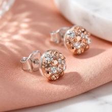 Сребърни Полутопчета С Кристали От Sw® Peach Gold 6мм Сребърни Полутопчета С Кристали От Sw® Peach Gold 6мм