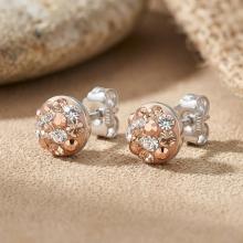 Сребърни Полутопчета С Кристали От Sw® Peach Gold 6мм Сребърни Полутопчета С Кристали От Sw® Peach Gold 6мм