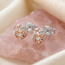 Сребърни Полутопчета С Кристали От Sw® Peach Gold 6мм Сребърни Полутопчета С Кристали От Sw® Peach Gold 6мм