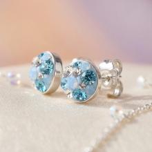 Сребърни Полутопчета С Кристали От Sw® Deep Blue 6мм Сребърни Полутопчета С Кристали От Sw® Deep Blue 6мм