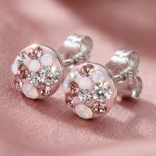 Сребърни Полутопчета С Кристали От Sw® Marilyn 6мм