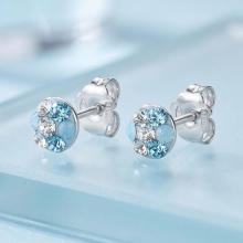 Сребърни Полутопчета С Кристали От Sw® Deep Blue 5мм Сребърни Полутопчета С Кристали От Sw® Deep Blue 5мм