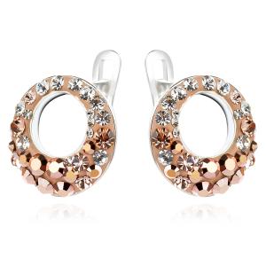 Сребърни обеци с кристали от Sw®  Peach Gold
