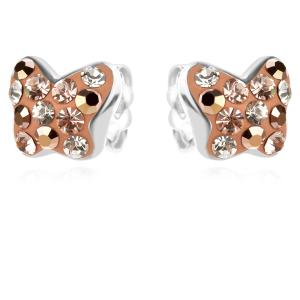 Сребърни обеци Vanessa mini с кристали от Sw® Peach Gold
