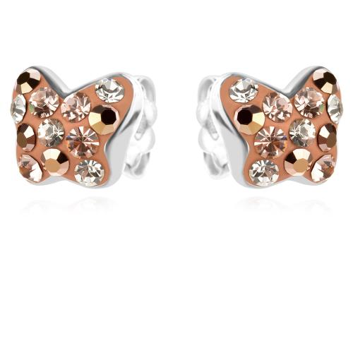 Сребърни обеци Vanessa mini с кристали от Sw® Peach Gold
