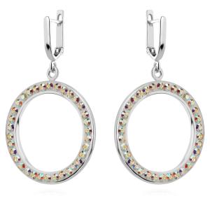 Сребърни обеци с кристали от Sw® SO128 AB Crystal